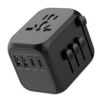 Adaptateur de Voyage Universel à Charge Rapide avec 2 Ports USB pour Ordinateur Portable Compatible US/EU/AU/UK