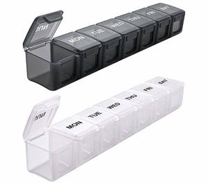 2 paket haftalık hap saklama kutusu, büyük 7 gün hap durumda, günlük Vitamin vaka ilaç kutusu, AM/PM hap kapları - Product Image 1