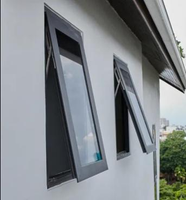 Cadre en aluminium à rupture thermique étanche auvent de fenêtre à charnière pour villa pour salle de bain cuisine espaces extérieurs