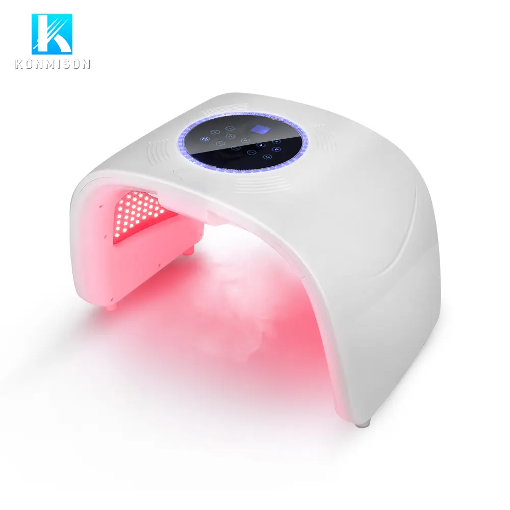 Latest 7 color pdt facial led light therapy machine with facial steamer and laser hair growth