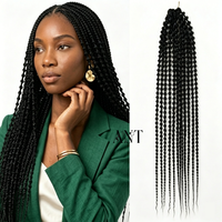 Extensions de tresses dreadlocks en fibre basse température de 24 pouces, pré-bouclées, avec perles, pour tressage au crochet, pour femmes noires
