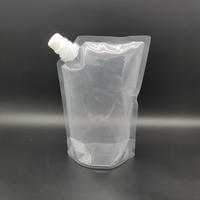 Sachet Doypack transparent en PET Mylar avec bec verseur pour liquides, personnalisable avec logo imprimé, pour l'emballage d'aliments pour animaux de compagnie
