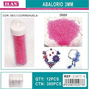 Perline rosa ILAN Abalorio da 3 mm per la creazione di gioielli, 12 pezzi per tubo - Product Image 1