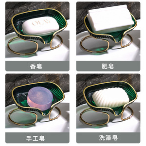 Rong An Soap Dish Transparent Green PS Material With Drainage For Bathroom Kitchen Use - Product Image 4