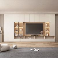 Support TV au sol en bois massif noyer, design moderne et minimaliste, multifonctionnel, écologique, 60~64 pouces, pour salon et hôtel