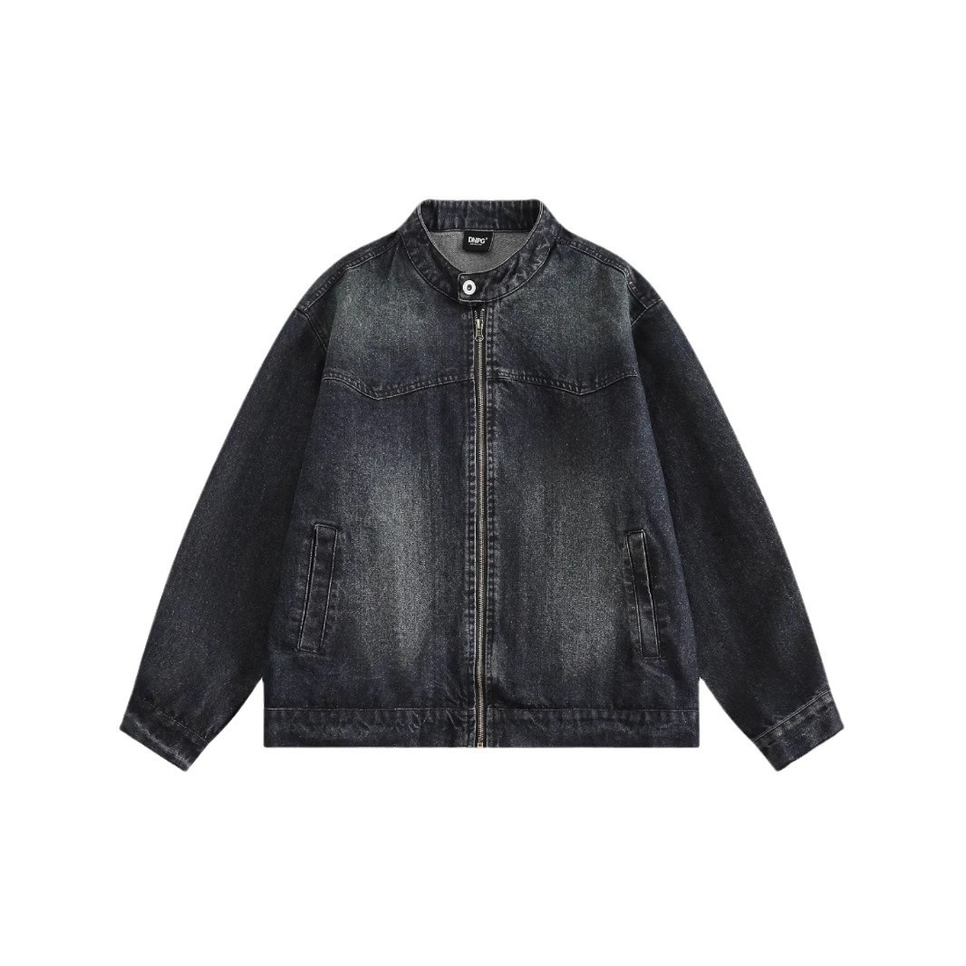 Japanese-Style Retro Cityboy Washed Varsity Jacket for Men