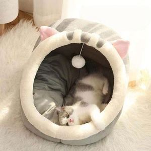 Pet Cat Ears House Nest Arctic Fleece Polyester Filling Eco-Friendly Anti-Slip Fashion Warm Pet <b>Bed</b> Indoor Use for Cats Small - Product Image 2