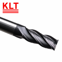 Fresa de extremo cuadrado de carburo sólido KLT HRC55 de 4 filos D10mm con recubrimiento TiAlN, cortador plano de carburo de tungsteno para CNC, para acero inoxidable de alta resistencia