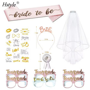Hstyle Bachelorette Party Decoraciones Rose Gold Sash Badge Glass Nupcial Shower Supplies Bride to Be Kit Photo Props Glitter Kit - Product Image 1