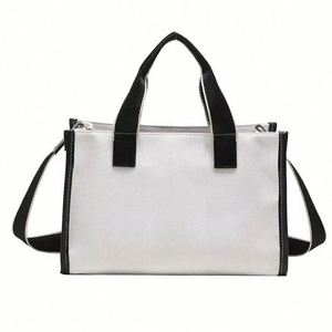 Bolso Tote Blanco Resistente para Mujer, Impermeable, Reutilizable, con Asa de Cinta y Bonito Inserto Tejido, Ideal para Compras Diarias y Uso en Barco - Product Image 2
