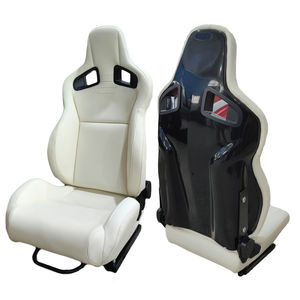 1039R Coppia di Sedili da Corsa Universali Sportivi a Secchiello in Pelle PVC Nera con Doppia Guida di Scorrimento - Product Image 6