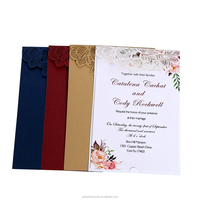 Tarjeta de Invitación de Boda con Corte Láser de Rosa y Tarjetas de Felicitación Personalizadas con Corte Láser