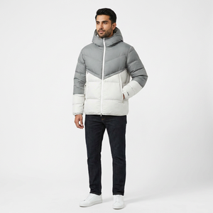 High Quality Black Men's Puffer Down Jacket for Winter Cold Weather <b>Bubble</b> <b>Coat</b> with Zipper Closure Cotton Filled - Product Image 1