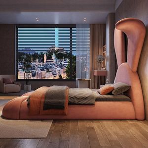 Letto per Bambini di Lusso con Design a Coniglio Cartoonesco, Moderno e Minimalista, Multifunzionale, in Legno Massello Rivestito in Tessuto - Product Image 4
