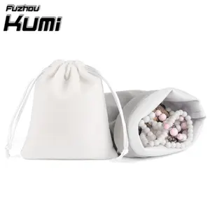 छोटे MOQ सफेद मखमल गहने पाउच drawstrings पैकेजिंग उपहार बैग और पाउच के साथ कस्टम लोगो