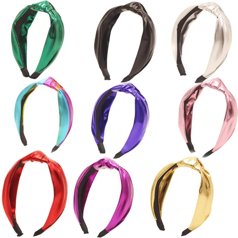 New PU leather knotted headband fashion wide edge hair accessories for ladies adornment