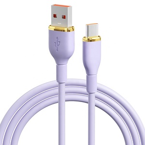 Cable de silicona líquida de 60W Tipo-<span class=keywords><strong>C</strong></span> a Tipo-<span class=keywords><strong>C</strong></span> 3A <span class=keywords><strong>USB</strong></span> <span class=keywords><strong>C</strong></span> Cable cargador 1M 1,5 m Cable de datos de carga rápida - Product Image 1