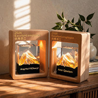 Trophée personnalisé en bois et cristal avec éclairage, design gratuit