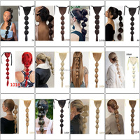 WP21 – Extensions queue de cheval synthétique longue et droite, queue de cheval avec Clip, postiche avec corde, queue de cheval à bulles