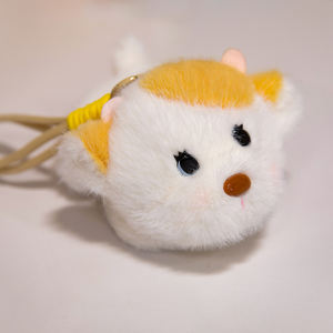 Vente en gros d'adorable lapin blanc animal en peluche porte-clés mignon pendentif bricolage pour filles - Product Image 6