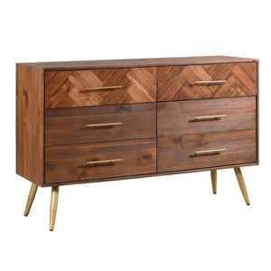 Collection BERGEN Commode à 6 tiroirs de haute qualité Design moderne Meubles de maison en bois massif - Product Image 1
