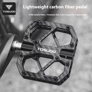 Pédale à trois roulements TOSUOD pour <span class=keywords><strong>VTT</strong></span> et vélos de route, en fibre de <span class=keywords><strong>carbone</strong></span> et axe en titane T700, corps en alliage d'aluminium pour le cyclisme en plein air - Product Image 2