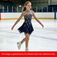 Robe de patinage artistique LIUHUO pour filles et femmes, en spandex extensible, pour performance, danse sur glace, compétition JC846