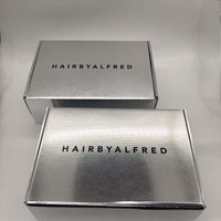Boîte d'expédition en carton avec logo personnalisé imprimé en feuille d'argent pour vêtements, boîtes en papier métallisé, boîte d'emballage en carton ondulé
