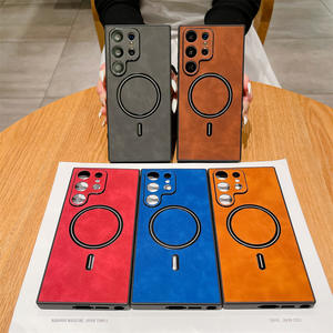 Étui en cuir magnétique sans fil <span class=keywords><strong>pour</strong></span> <span class=keywords><strong>Samsung</strong></span> Galaxy S25 S24 S23 S22 S21 Ultra Plus, <span class=keywords><strong>coque</strong></span> souple avec protection d'appareil photo magnétique - Product Image 3