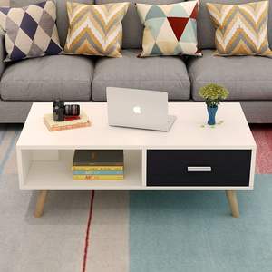 Nordic Minimalist <b>Coffee</b> <b>Table</b> Wood Square Living Room Modern Design Small Apartment Use - Product Image 4