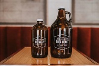 Bouteilles en verre de laboratoire ambrées de 1L, 2L, 2,5L, 4L avec bouchons à couronne pour l'emballage de bière, de vin, de produits chimiques, forme carrée, surface givrée