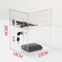 Boîte à donuts en acrylique transparent avec serrure et clé, Cube à porte avec charnière, boîte de démonstration en acrylique