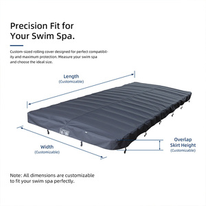 Couverture de <span class=keywords><strong>spa</strong></span> Immer Modern en tissu Oxford gris foncé isolée et enroulable avec <span class=keywords><strong>protection</strong></span> UV pour piscine, <span class=keywords><strong>spa</strong></span> et bain à remous - Imperméable pour extérieur - Product Image 2