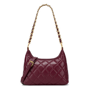 Sac à bandoulière pour femme en cuir véritable, sac sous le bras, nouveau modèle européen et américain 2025, mode décontractée, sac messager à chaîne élégant - Product Image 6