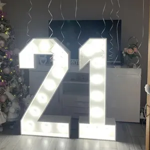 Business Name Light Outdoor 4ft Metal Letters Light Up Marquee Number For Baby Birthday Party Decorations