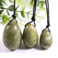 Boules d'exercice pour resserrer le vagin en pierre précieuse sculptée, forme ovale, portables