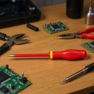 <b>Screwdriver</b> 091 Red Handle 150mm Length <b>Precision</b> Tip For Electronics Repair - Product Image 3