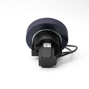 Roue pivotante Magnolia Officinalis 125 mm à roulement à billes, bande de roulement ferme, bleue, pour chariot AGV de manutention de marchandises - Product Image 1