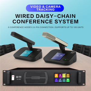 ระบบประชุมดิจิทัลแบบมีสาย HuiDu QH-8809 ระดับมืออาชีพ ควบคุมผ่านแอป WiFi สำหรับการติดตามกล้อง ไมโครโฟนแบบท่อสี่เหลี่ยม 250 - Product Image 2