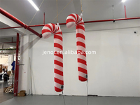 Décorations de Noël Jenor : Éclairage LED Gonflable en Forme de Canne à Sucre, Accessoire Festif pour Fêtes, Bonbon de Noël Gonflable
