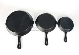 Набор посуды нестандартного размера: чугунная сковорода без покрытия, чугунная сковорода-гриль - Product Image 6