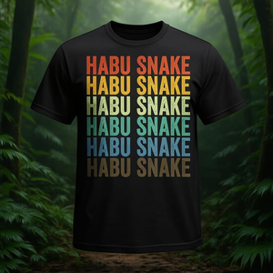 T-shirt Habu Snake Retro nera da uomo con scollo rotondo e grafica - Product Image 3