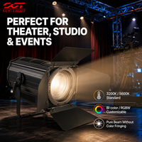 Projecteur de scène professionnel LED RGBW Fresnel 400W, zoom 15-60 degrés, CRI élevé, contrôle DMX 4CH/6CH, solution tout-en-un pour studio, théâtre et église