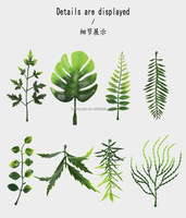 Guirlande de feuilles de fougère tropicales artificielles en plastique vert E1 en gros, verdure pour plafond, herbe artificielle, plantes suspendues pour décoration extérieure