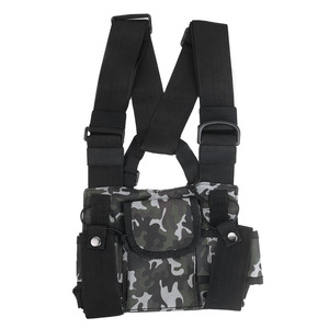 Tactical Camouflage Chest Bag With Multiple Pockets Waterproof Nylon Unisex Outdoor Gear For Walkie Talkie Storage - Product Image 1