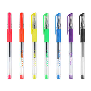 Pulpen Gel Plastik Laris Manis Alat Tulis Kantor & Sekolah Pulpen Promosi dengan Logo Biru/Merah/Hitam 0.5mm - Product Image 1