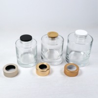 Bouteille en verre transparente pour diffuseur de parfum, forme ronde, vide, 500 ml, bouteille de 100 ml pour diffuseur de parfum