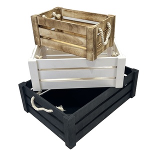 Boîtes de rangement en bois écologiques modernes en gros avec corde rustique, boîtes de rangement pour fruits pratiques, prix abordables - Product Image 1