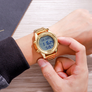 <span class=keywords><strong>SKMEI</strong></span> <span class=keywords><strong>1667</strong></span> montre numérique musulmane pour hommes Qibla boussole alarme multidirectionnelle étanche bande en acier inoxydable prêt Stock commande en gros - Product Image 2