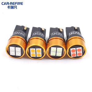 Ampoules LED pour voiture CAR-REFINE T10 CB00731 4SMD 3030 Canbus sans erreur, éclairage intérieur automobile W5W, rouge, jaune, blanc, ampoule LED T10 - Product Image 1